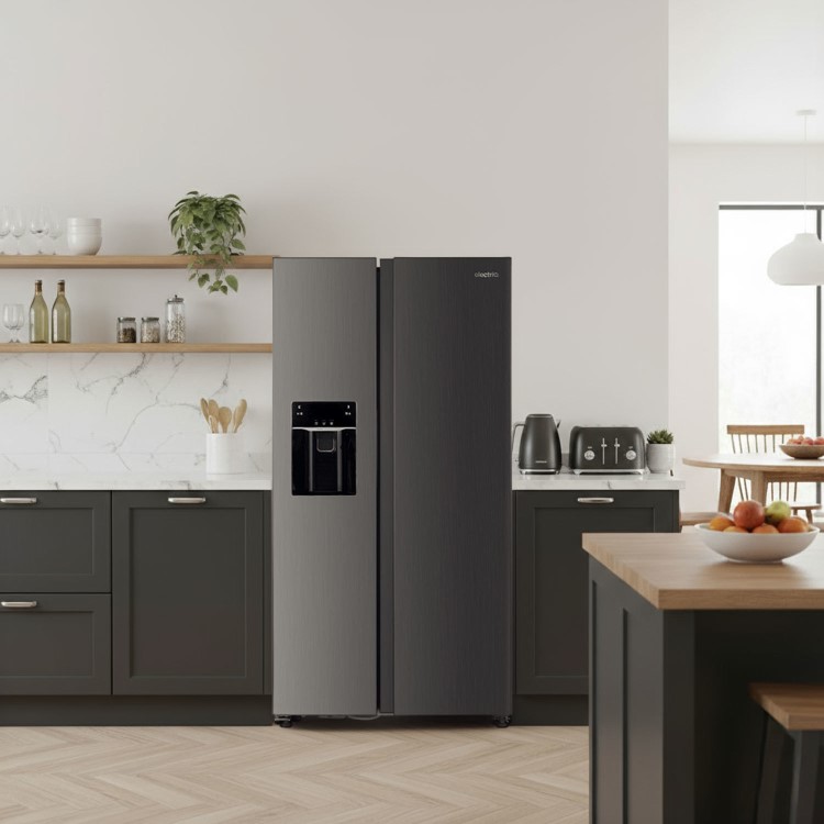 electriQ 513 Litre Side-by-Side American Fridge Freezer – Stainless Steel