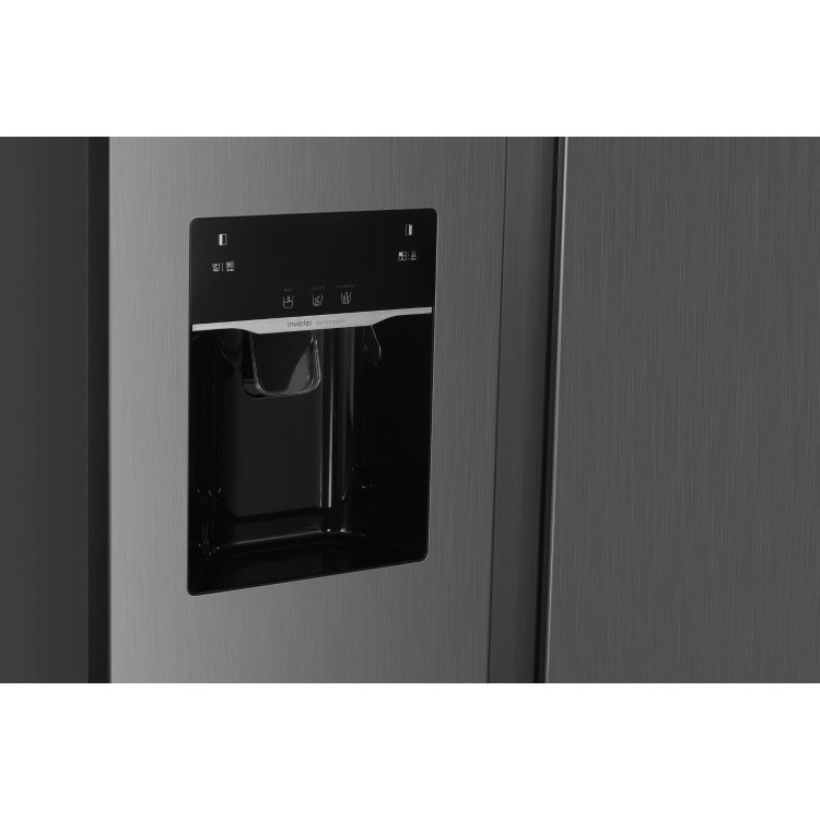 electriQ 513 Litre Side-by-Side American Fridge Freezer – Stainless Steel