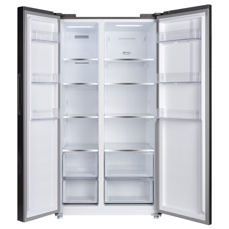 Refurbished electriQ eiQ90SBSFF Freestanding 525 Litre Frost Free American Fridge Freezer Stainless Steel