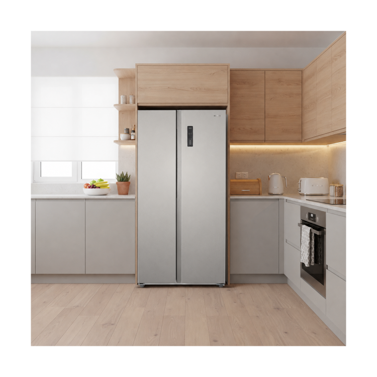 electriQ 525 Litre Side-by-Side American Fridge Freezer - Stainless steel