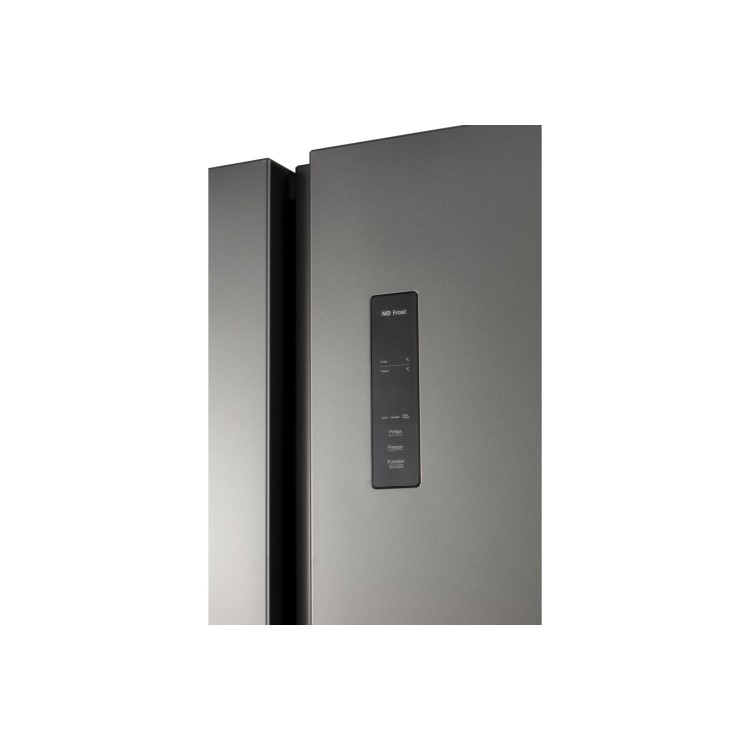 electriQ 525 Litre Side-by-Side American Fridge Freezer - Stainless steel