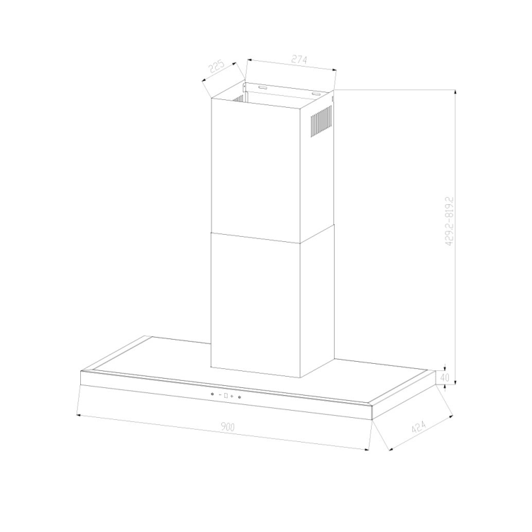 electriQ 90cm Slimline Chimney Cooker Hood - Stainless Steel