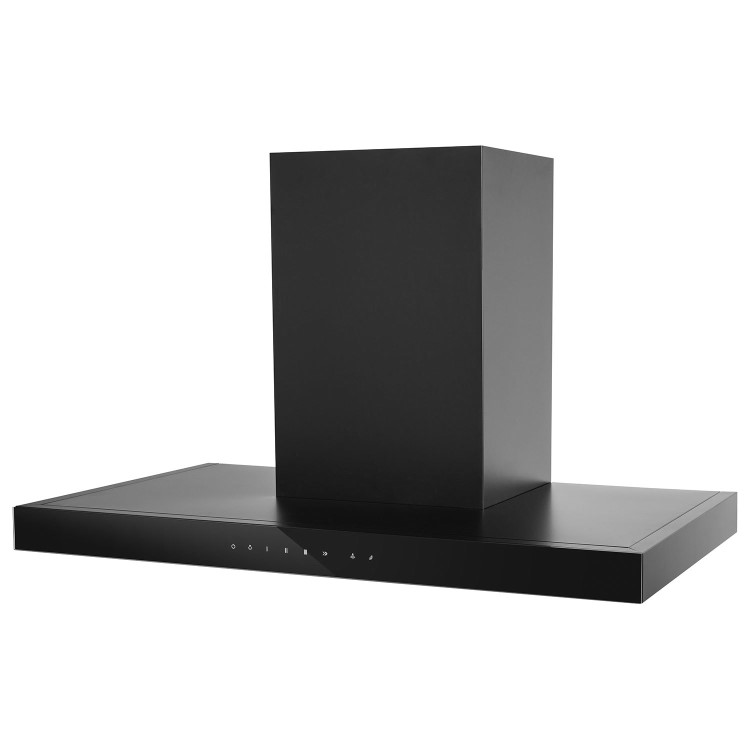 electriQ 90cm Slimline Chimney Hood with Hob to Hood Connection - Black