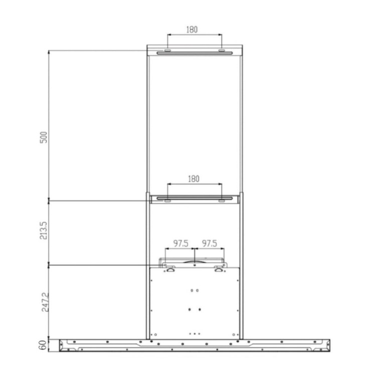 electriQ 90cm Slimline Chimney Hood with Hob to Hood Connection - Black