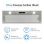 electriQ 90cm Canopy Cooker Hood - Stainless Steel
