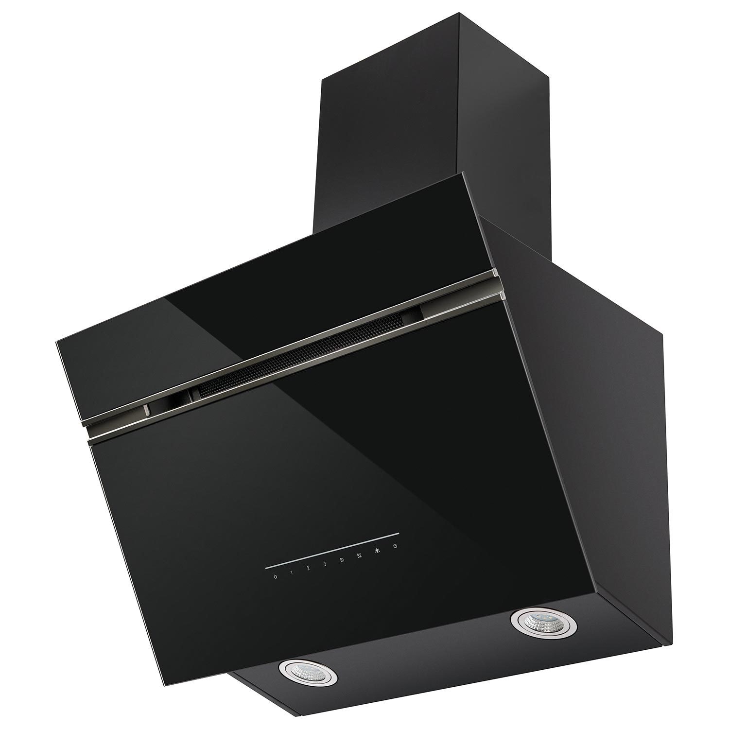 electriQ 60cm Super Silent Angled Cooker Hood Black BuyItDirect.ie