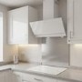 electriQ 90cm Touch & Gesture Control Angled Chimney Cooker Hood - White