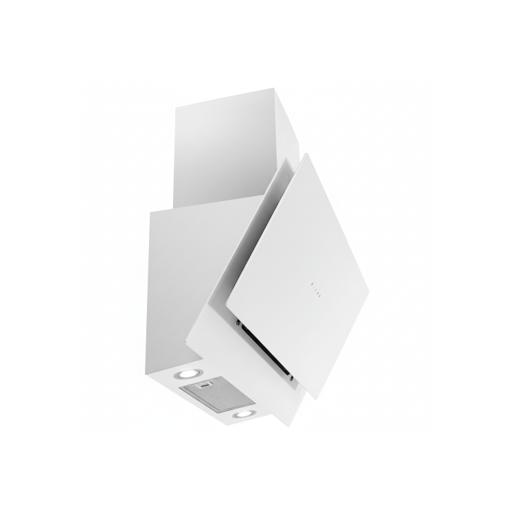 electriQ 90cm Touch & Gesture Control Angled Chimney Cooker Hood - White