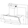 electriQ 90cm Touch & Gesture Control Angled Chimney Cooker Hood - White