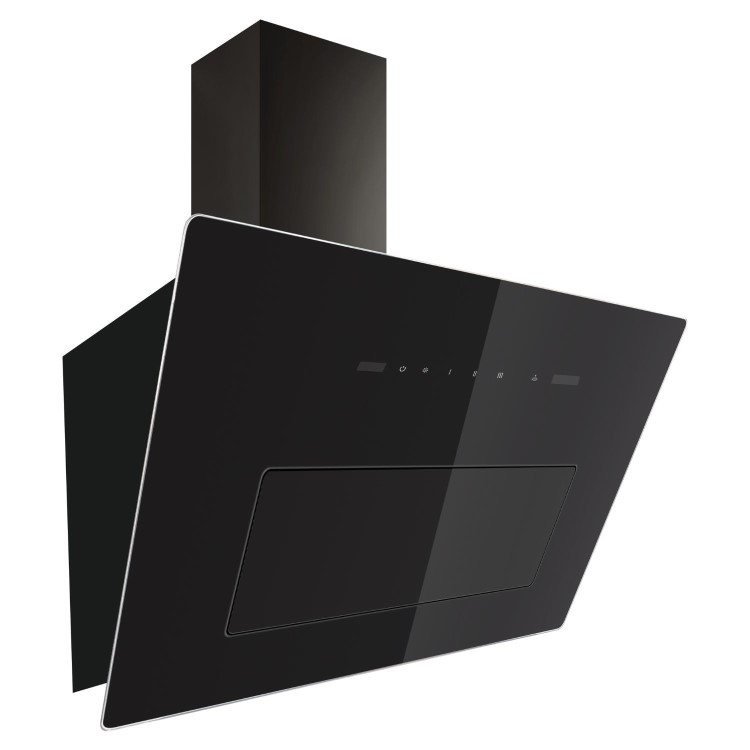 electriQ 60cm Angled Chimney Cooker Hood - Black