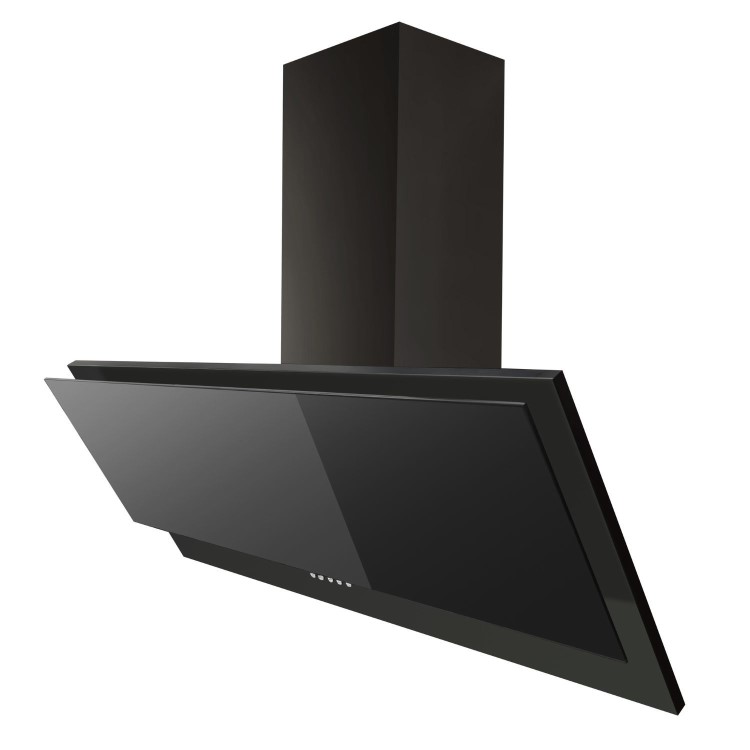 electriQ 90cm Angled Chimney Cooker Hood - Black
