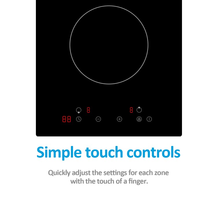 electriQ 30cm 2 Zone Plug In Ceramic Hob