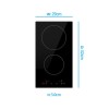 electriQ 30cm 2 Zone Domino Ceramic Hob - Plug In and Go