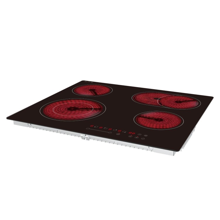 electriQ 60cm Ceramic Hob with Extended Zone - Black
