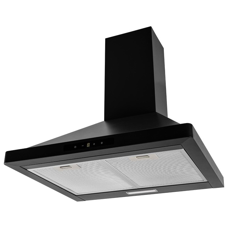 electriQ 60cm Traditional Chimney Hood with Touch Control - Black