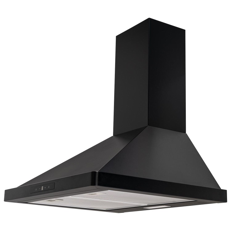 electriQ 60cm Traditional Chimney Hood with Touch Control - Black