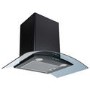 electriQ 70cm Curved Glass Chimney Cooker Hood - Black