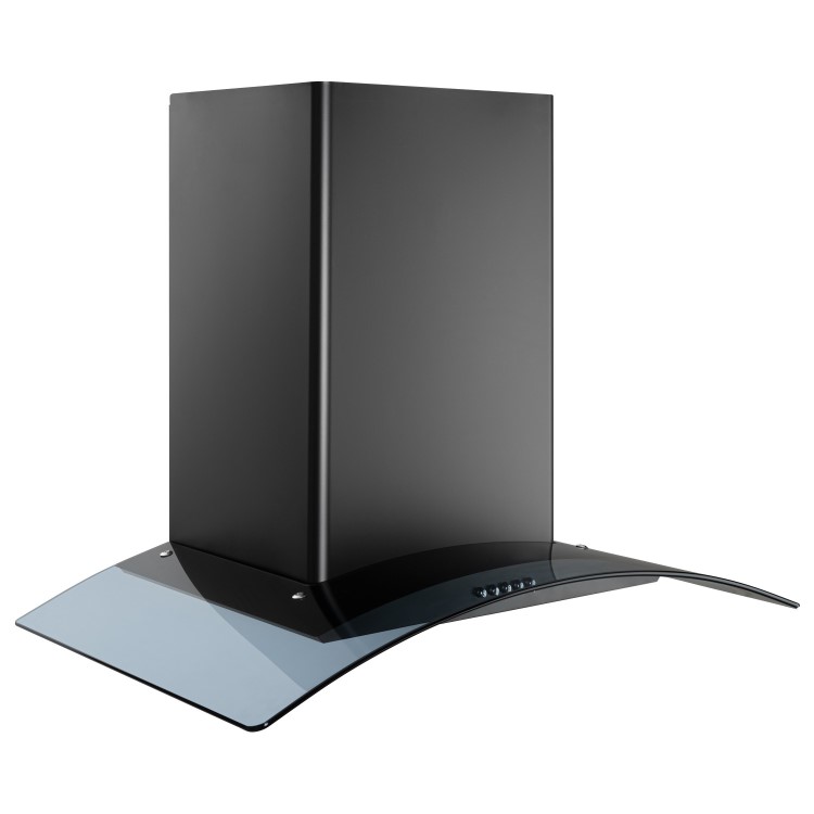 electriQ 70cm Curved Glass Chimney Cooker Hood - Black
