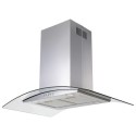 78940850/1/eiQCURVISL90SS Refurbished Electriq 90cm Curved Glass Island Cooker Hood Stainless Steel