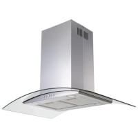 Refurbished Electriq 90cm Curved Glass Island Cooker Hood Stainless Steel Refurbished Electriq 90cm Curved Glass Island Cooker Hood Stainless Steel