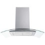 Refurbished Electriq 90cm Curved Glass Island Cooker Hood Stainless Steel