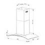 Refurbished Electriq 90cm Curved Glass Island Cooker Hood Stainless Steel