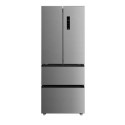 eiQFD70FF electriQ 391 Litre French Style American Fridge Freezer - Stainless Steel
