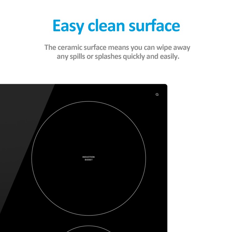 Refurbished electriQ eiQIND60FLEX 60cm 4 Zone Induction Hob with Flex Zone Black