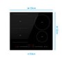 Refurbished electriQ eiQIND60FLEX 60cm 4 Zone Induction Hob with Flex Zone Black