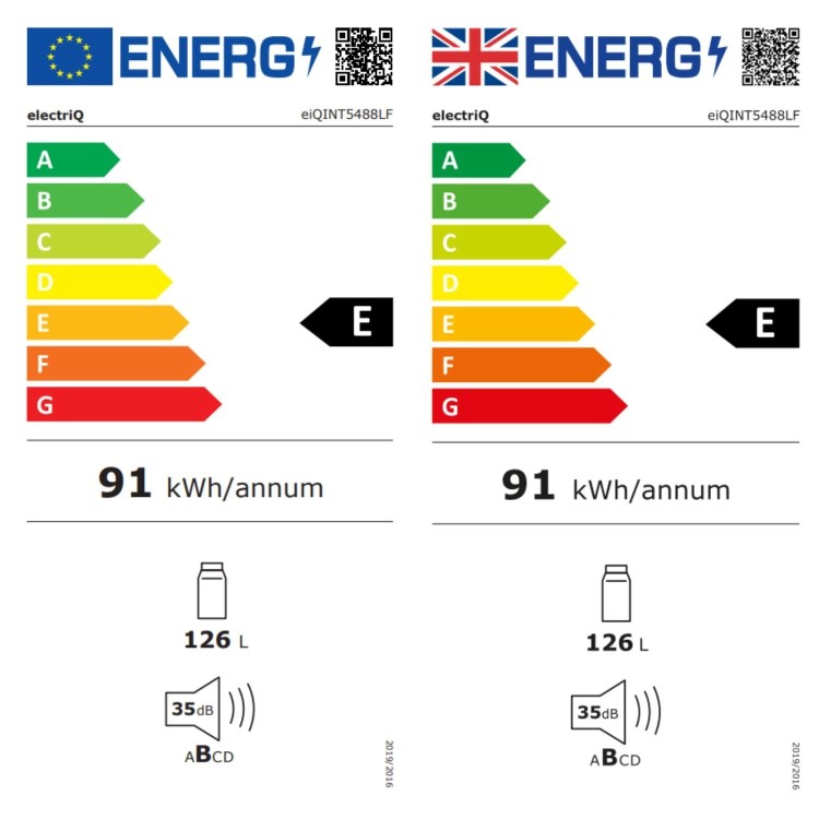 electriQ 126 Litre Integrated In-Column Larder Fridge
