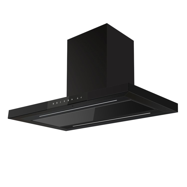 electriQ 90cm Slimline Island Hood – Black
