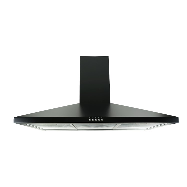 electriQ 90cm Traditional Chimney Cooker Hood in Black - 5 Year warranty