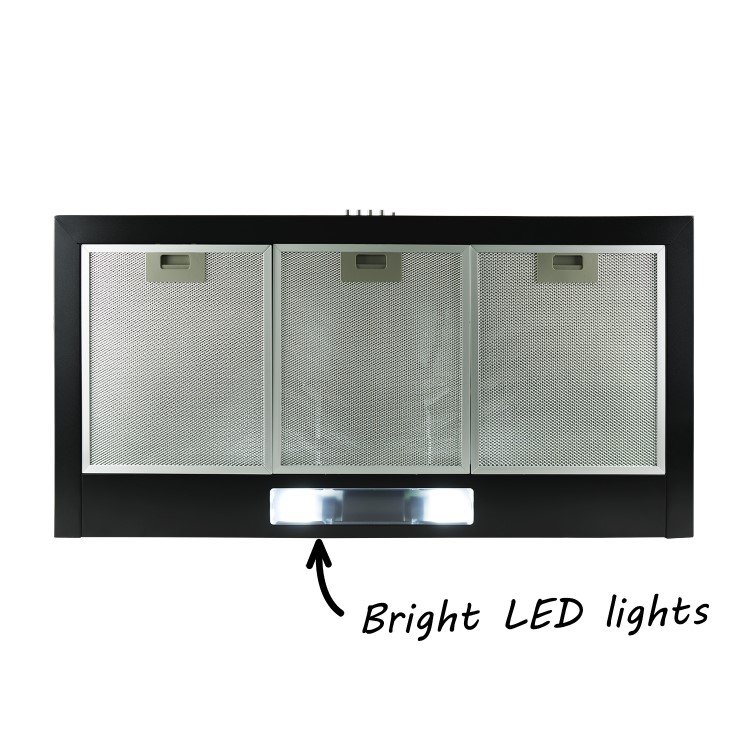electriQ 90cm Traditional Chimney Cooker Hood in Black - 5 Year warranty