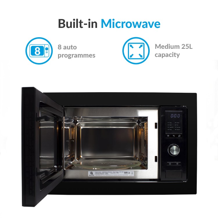 Refurbished electriQ eiQMOBISOLO25BLACK Built In 25L Standard Solo Microwave
