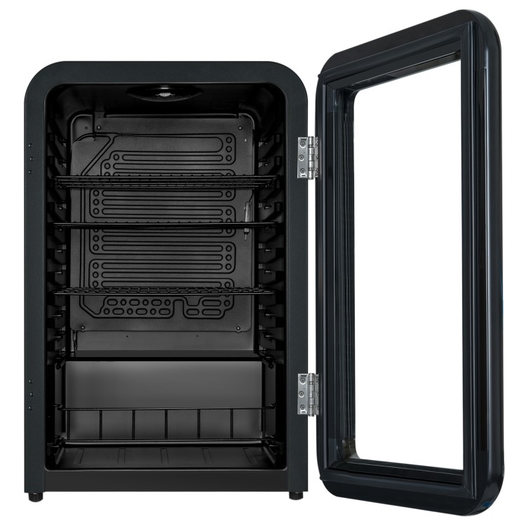 Refurbished electriQ eiQRETRO115DFBLK 115 Litre Drinks Fridge