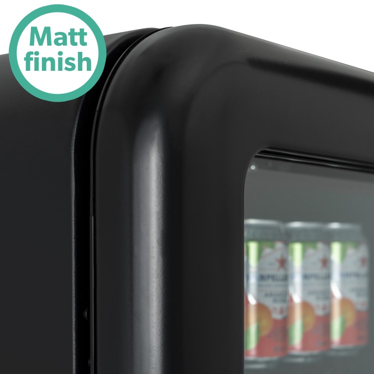 Refurbished electriQ eiQRETRO115DFBLK 115 Litre Drinks Fridge