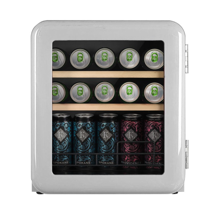 electriQ 48 Litre Retro Drinks Fridge - White