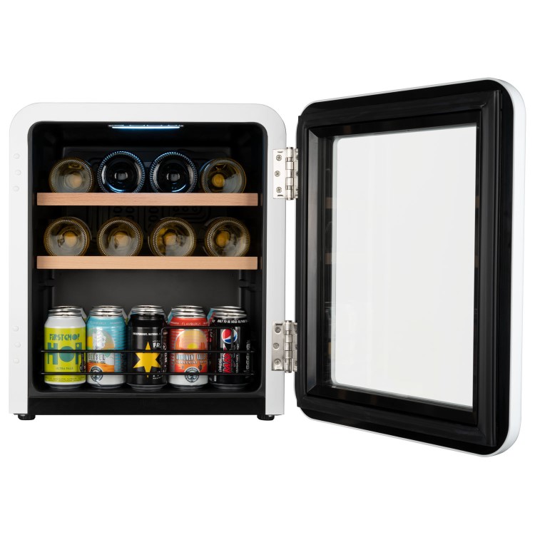 electriQ 48 Litre Retro Drinks Fridge - White