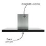 electriQ 100cm Slimline Chimney Cooker Hood - Stainless Steel