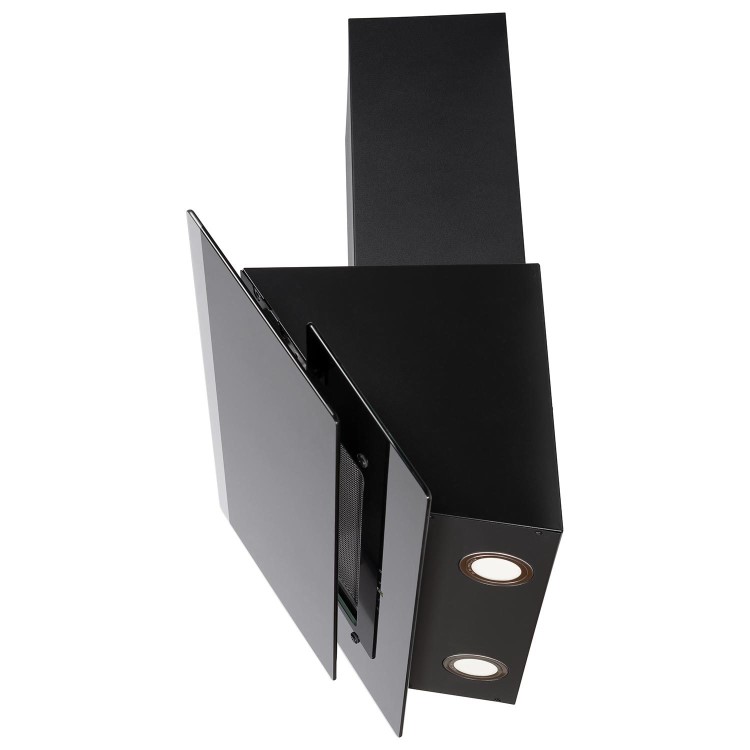 electriQ 60cm Angled Hood with Touch Control - Black