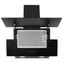 electriQ 60cm Angled Chimney Cooker Hood - Black Glass