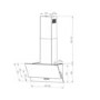 electriQ 60cm Angled Chimney Cooker Hood - Black Glass