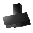 eiQTMS90BL electriQ 90cm Angled Chimney Cooker Hood - Black Glass