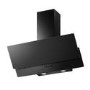 electriQ 90cm Angled Chimney Cooker Hood - Black Glass