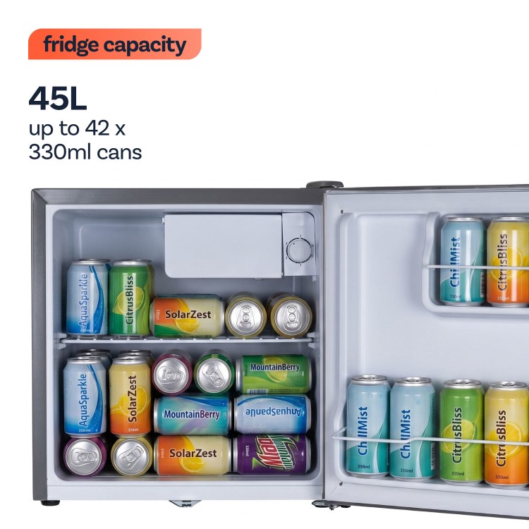 electriQ 45 Litre Table Top Drinks Fridge - Stainless Steel