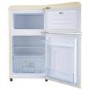 Refurbished electriQ eiQUCRETROFFCREAM Freestanding 80 Litre 70/30 Retro Fridge Freezer Cream