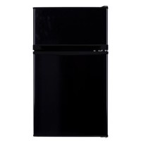 Refurbished electriQ eiQUFFB Freestanding 80 Litre 70/30 Under Counter Fridge Freezer Black