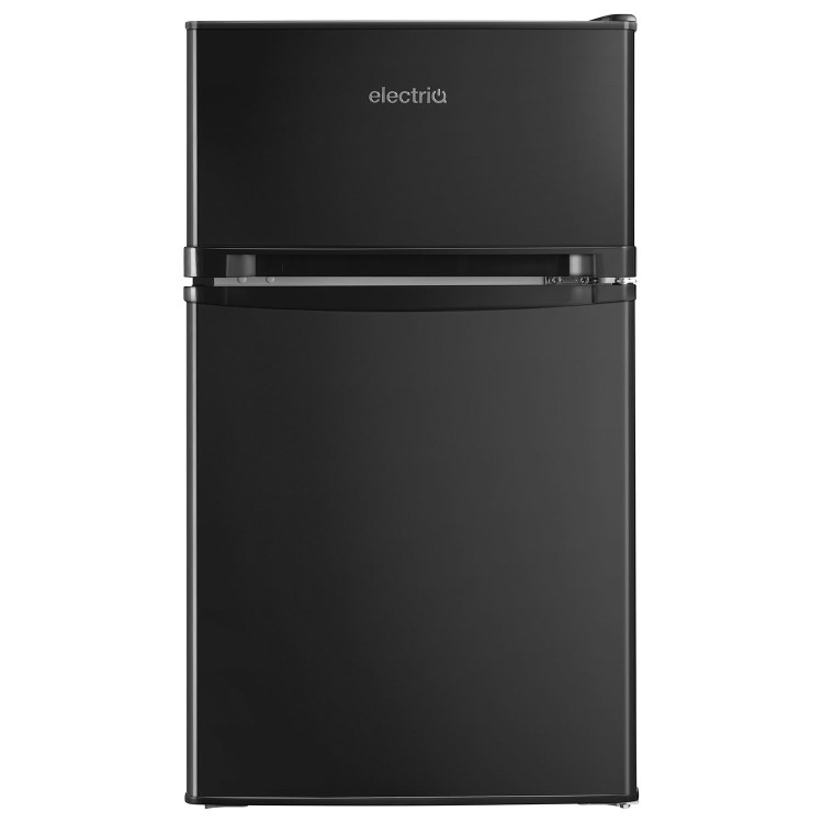 electriQ 80 Litre Under Counter Freestanding Fridge Freezer - Black