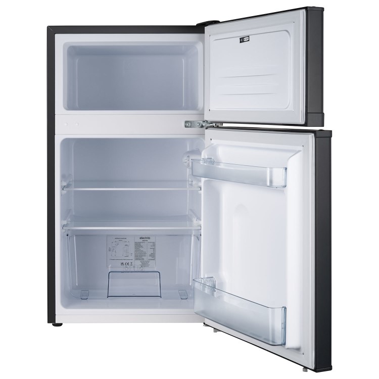 electriQ 80 Litre Under Counter Freestanding Fridge Freezer - Black