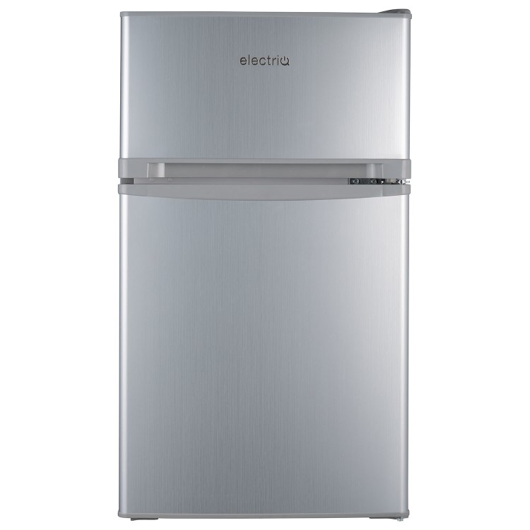 Refurbished electriQ eiQUFFS Freestanding 80 Litre 70/30 Under Counter Fridge Freezer Silver